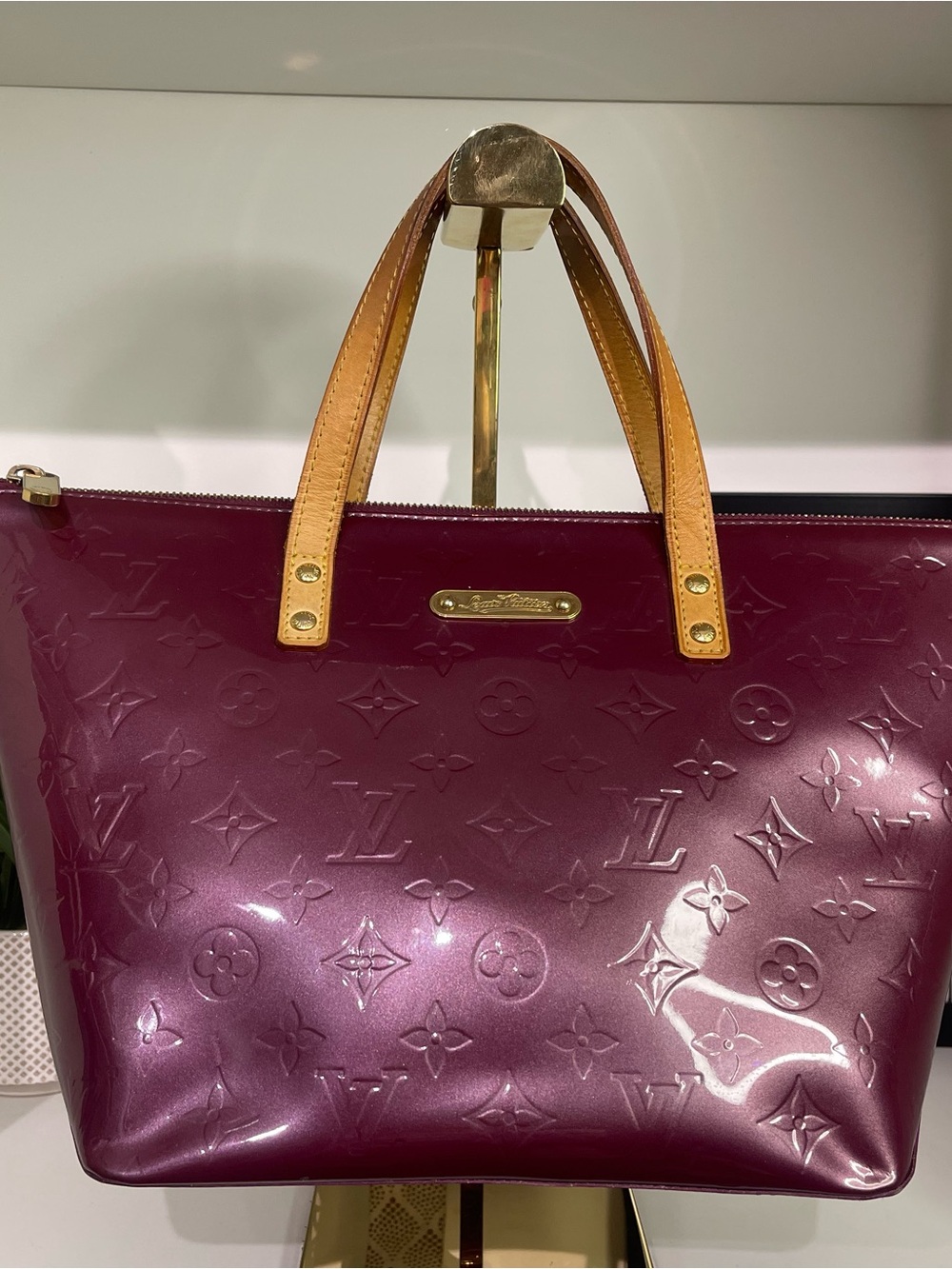 Louis Vuitton Plum Vernis Patent Bellevue PM
